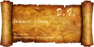 Dubecz Ilona névjegykártya